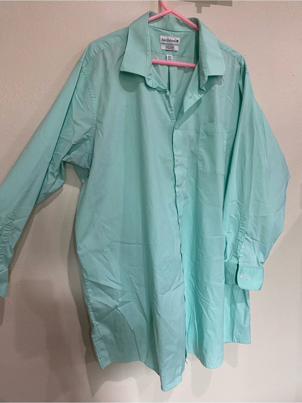 Saddlebred Light Mint Green Men's Button-Up Shirt